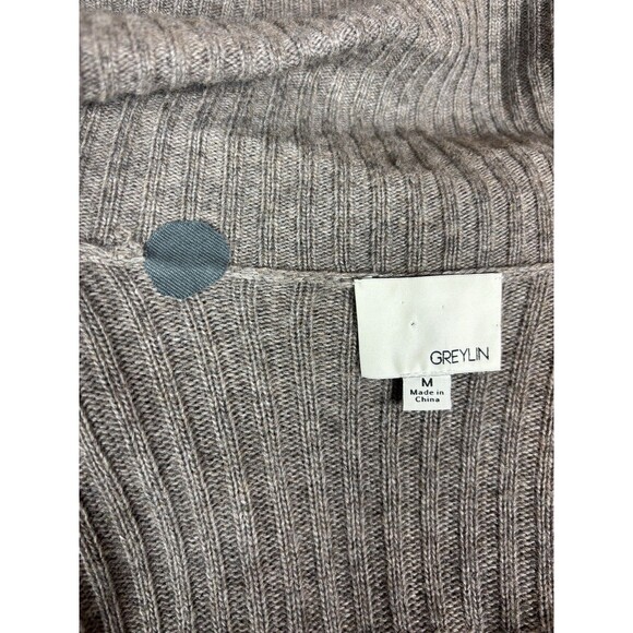 Greylin Anthropologie Cardigan Brown Greige Medium Wool Cashmere Angora Blend - Picture 5 of 11